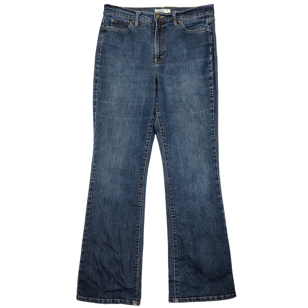 Jeanstar Bootcut Jeans Women 14 Blue Mid Rise Stretch Denim Solid Cotton Blend